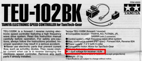 Tamiya 45033 TEU-102BK ESC TamTech